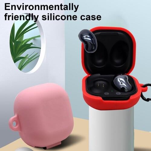 Soft Silicone Case For Samsung Galaxy Buds Live Case Protective Solid Color Earphone Case Headset Accessories With Hook