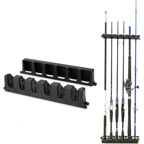 Wall Fishing Rod Showed Rack Pole Storage Holder Vertical Fishing Pole Stand Bracket Organizer Garage Wall Mount Rack Tool 2Size