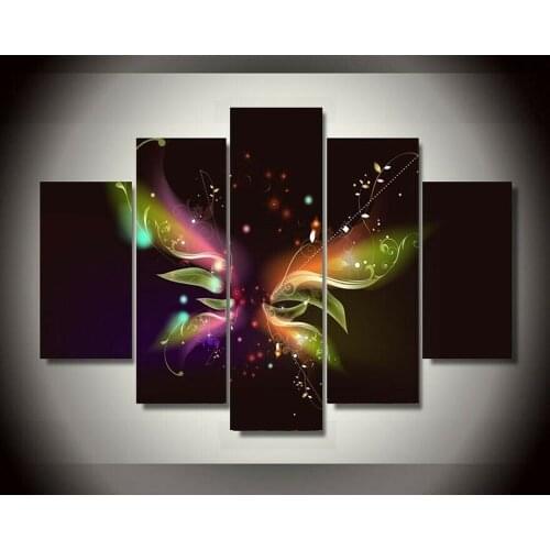 Wall Art Posters Home Decor Modern 5 Panel Living Room Canvas HD Print Colorful Butterfly Painting Modular Pictures NO Frame