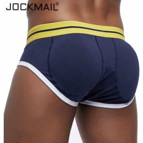 JOCKMAIL Sexy Mens Butt and Front Enhancing Padded Hip Briefs Underwear Breathable Enhancement Gay Underwear penis push up