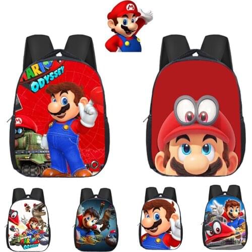 Game Super Mario Schoolbag Anime Cartoon New Childrens Backpack Boys Girls Student Backpack Primary School Book Bags Knapsack