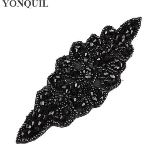 Sewing On Rhinestone Applique Crystal Rhinestones 4.5*14CM DIY Wedding Evening Dress or hats scraf accessories 12pcs/lot SYBB133