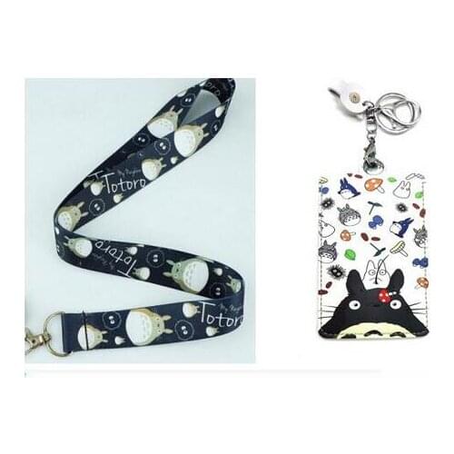 Retail 1pcs Totoro Named Card Holder Identity Badge with Lanyard Neck Strap Card Bus ID Holders With Key Chain L21