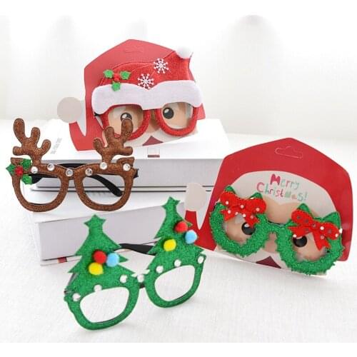 Christmas Party Decorations Toys For Children Adults Santa Snowman Antler Glasses Christmas Decoration Glasses Holiday Dress