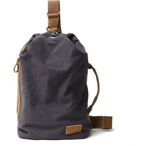 SOAEON canvas chest bag messenger bag retro bag sports gym bag travel backpack bucket bag outdoor shoulder mens backpack