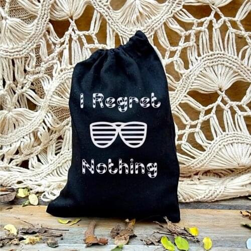I Regret Nothing kit bag custom Sunglasses Bachelorette Favor bags bridesmaid Hangovers bag welcome cotton gift bag Recovery kit