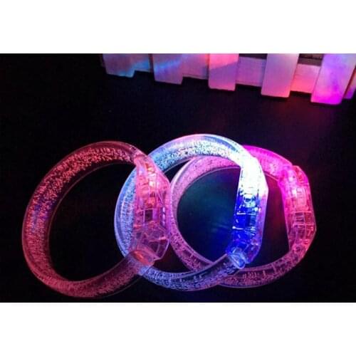 LED Toys Acrylic Glowing Unisex Light Up Flash Bracelet Bangle Wrist Band Luminous Bracelet For Christmas Party YH1806