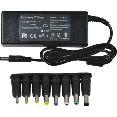 19V 4.74A 90W Universal Laptop Charger Adapter for Acer Asus Lenovo Toshiba Sony with 8 Frequent Used Connectors Tips