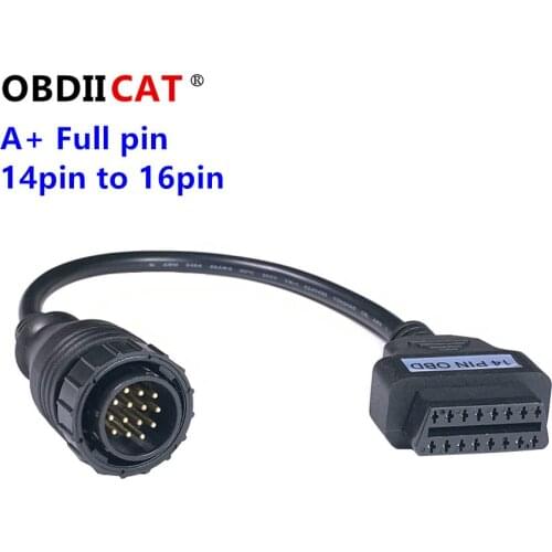 Universal B-e-n--z 14Pin to 16 Pin OBD OBD2 full pin can detachable OBDII Diagnostic Adapter Connector Cable
