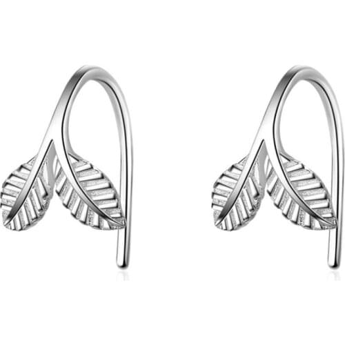 KOFSAC Fashion 925 Sterling Silver Earrings For Women Small Fresh Leaves Sprouting Earring Hypoallergenic Ear Hook Jewelry Gifts