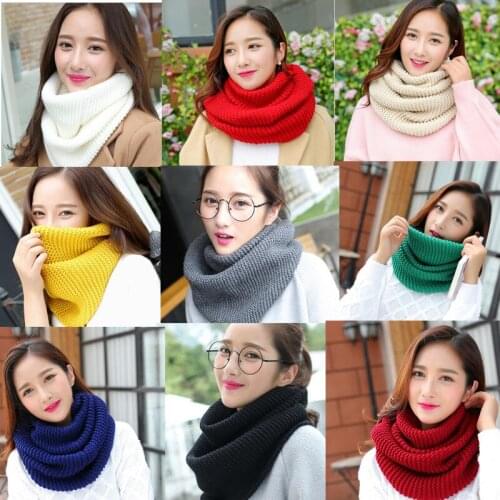Womens Soft Thick Knitted Scarf Winter Warm Wrap Circle Loop Infinity Scarves