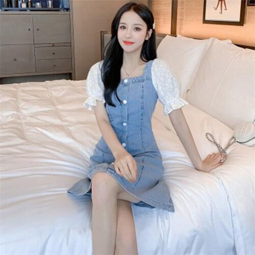 2021 New Summer Casual Ladies Dress Slim Solid Color Women Dresses Cotton Fashion Elegant High Quality Female Dress T295