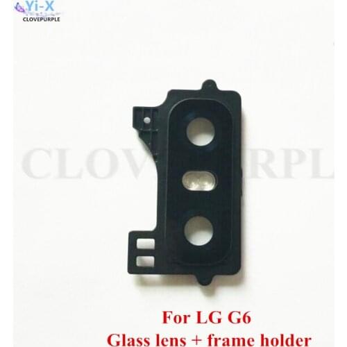 1PCS Back Camera Glass Lens Cover Ring with Frame Holder & Flash Diffuser Replacement Parts for LG G6