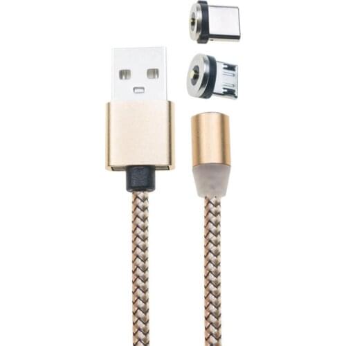 10pcs/lot Magnetic Charging Cable USB Type C Micro USB Nylon Braide Mobile Phone Charger Cables 2A Detachable Magnet Plug