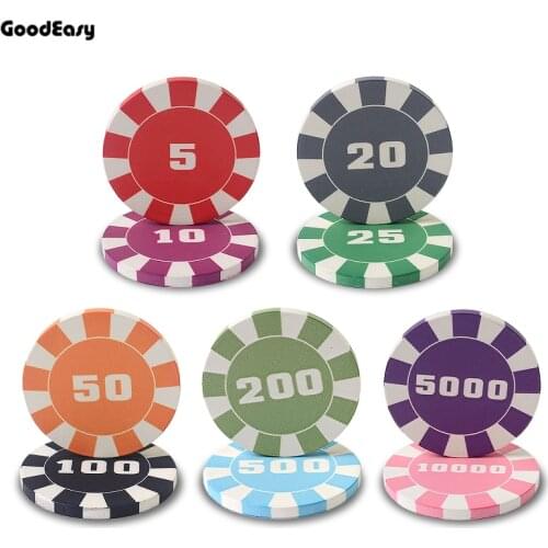 25PCS/LOT Poker Chip 10g Ceramic Stripe Poker Chip Taxes Hold'em Poker Wholesale Poker Chips Customize Chip