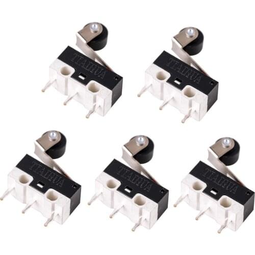 5pcs 1A 125V AC Mini Micro Limit Switch Roller Lever Arm Microswitch SPDT Sub Miniature 12 x 6 x 6mm