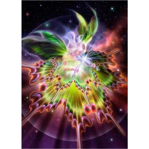 5D Diy Full Square/Round Diamond Painting “Butterfly Elf" 3D Embroidery Cross Stitch Rhinestone Mosaic Home Decor Gift Yc179