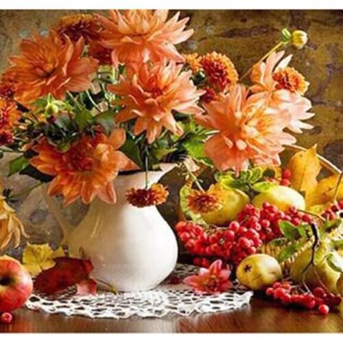 Diamond Painting 5D DIY Flower Painting Flower and Fruit Scenery Picture Square/Round Diamond Cross Stitch Embroidery Art TX240