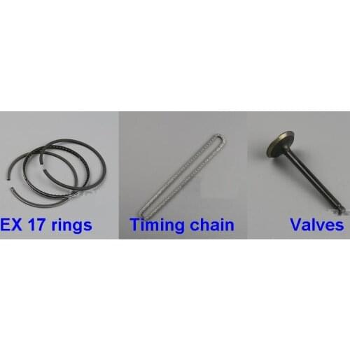 Free Shipping EX17 Piston rings timing chain 1pair Intake and exhaust valve gasoline engine