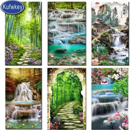 Large diamond painting Waterfall scenery full square/round drill mosaic Pattern diamond art landscape diamond embroidery sale