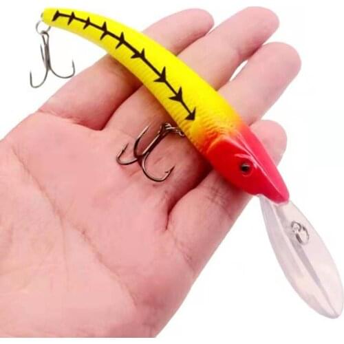 1Pcs Big Floating Fishing Lures 15.5cm 15.5g Long Shot Plastic Minnow Artificial Hard Bait Tackle Bending Shape Lure Crankbait