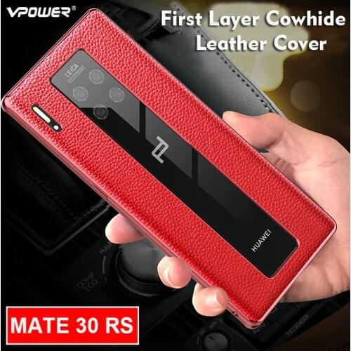 For Huawei Mate 30 RS Genuine leather case FOR huawei mate 30Rs Phone protection hybrid true leather back case cover