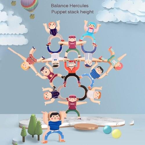 Kids Educational Balance Hercules Acrobatic Child Stacking High Blocks Wooden Balancing Training Toy Early Education Toy Gift