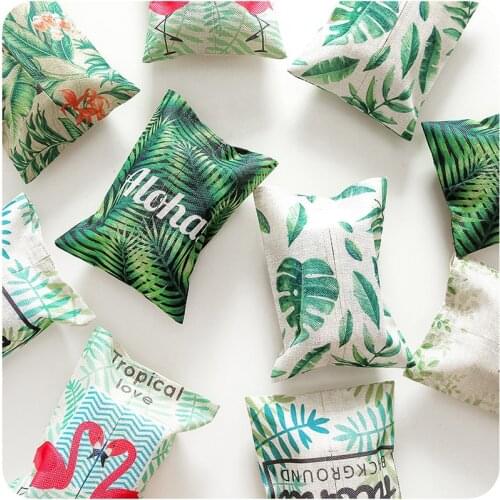Home plant cotton and linen tissue box living room bedroom paper towel set rainforest fabric paper bag