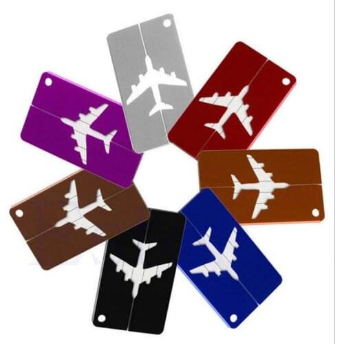 YTP068Aircraft Plane Luggage ID Tags Boarding Travel Address ID Card Case Bag Labels Card Dog Tag Collection Keychain Key Rings