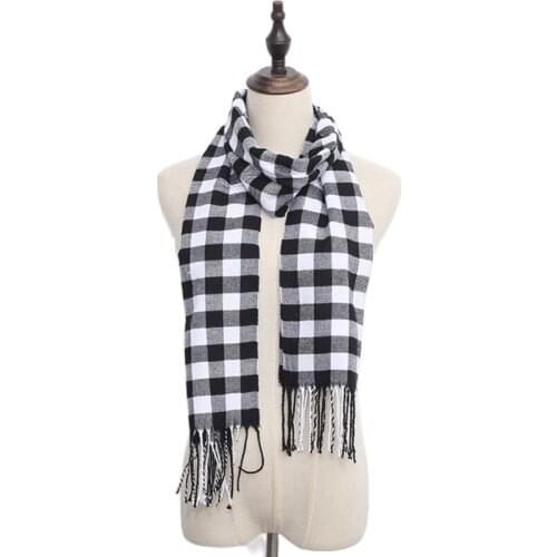 KENSHELLEY Hot Sale Autumn And Winter Thick Plaid Scarf Youth British Style Warm Comfortable Tassel Scarf Cashmere Mens Scarf
