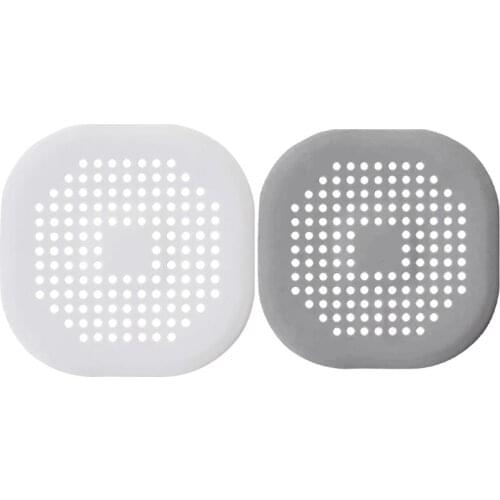 2Pcs Shower Hair Catcher Stopper with Suction Cup Square Silicone Drain Cover Silicone Drain Protector