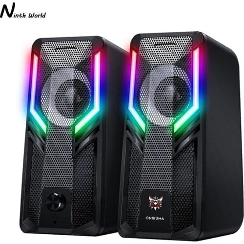 ONIKUMA Computer Speakers 2.0 Stereo Volume Control With Rgb Lights USB Powered Gaming Speakers For Desktop/Phone/iPad