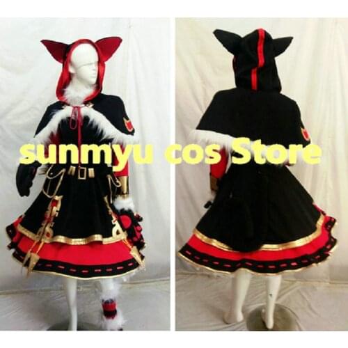 Granblue fantasy Nekomancer kuroneko neko cat Cosplay Costume,Custom Size Customize Halloween