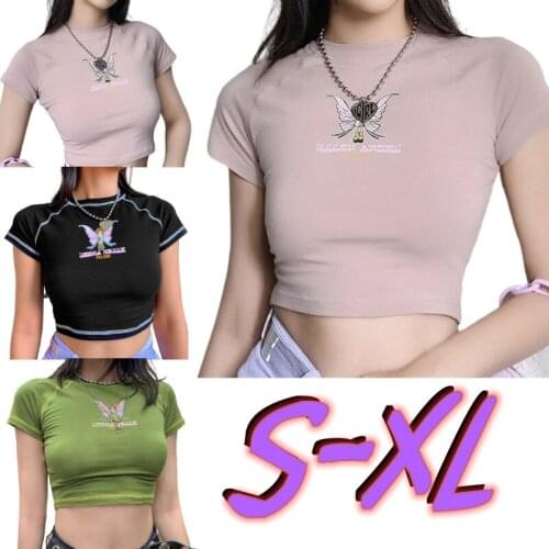 Женские укороченные футболки Kuelawear China At AliExpress