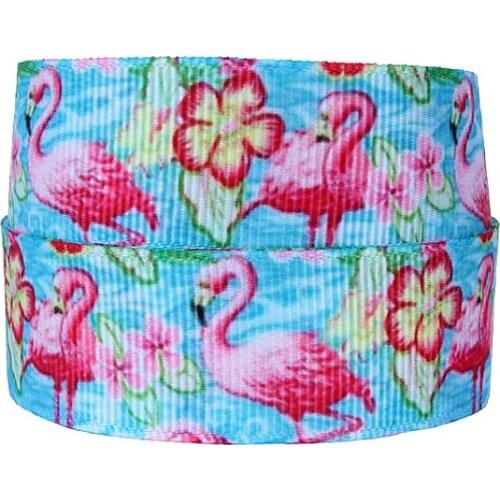 FLRA Ribbon (50yards/lot)FLORA Ribbons wholesale rainbow flamingo printed ribbon