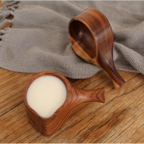 110ml Soup Spoon Short Handle Acacia Wood Water Scoop Japan And South Korea Water Spoon Household Kitchen Water Scoop