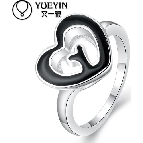 Fashion silver plated ring Inlaid Crystal for women Bridal Jewelry Classic