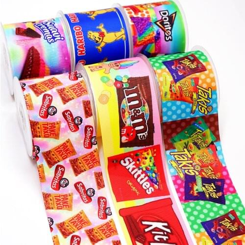 Cartoon Grosgrain/Satin Ribbon Foods Printed Ribbon For Crafts Decoration Bow 10Yards 44207