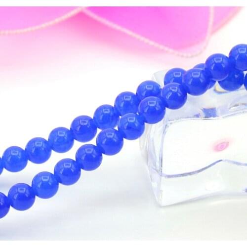 New fashion!Blue chalcedony round shape 6mm loose beads 15" DIY stone suitable making bracelet&necklace jewelry handmade design