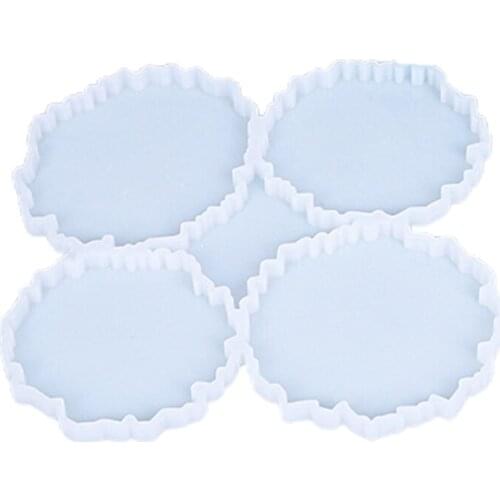 2021 New Crystal Epoxy Resin Coaster Tray Molds Set Agate Geode Coaster Resin Molds