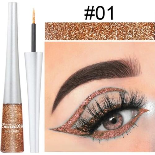Single Corlor Liquid Eyeliner Quick-drying Long Lasting Non-smudge Eyeliner Shiny Glitter Powder Eyeliner Eye Makeup Cosmetics