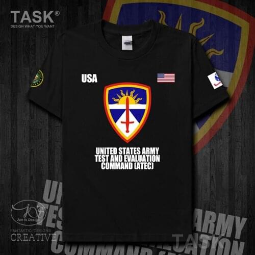 US Army Test and Evaluation Command ATEC Solid t shirt Short sleeve mens country summer casual jerseys sportsTactical Military