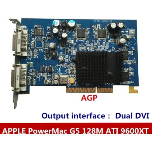 Original disassembly Apple PowerMac G5 128M Graphics Card ATI 9600XT AGP Slot Video Card Dual DVI Interface 1pcs free shipping