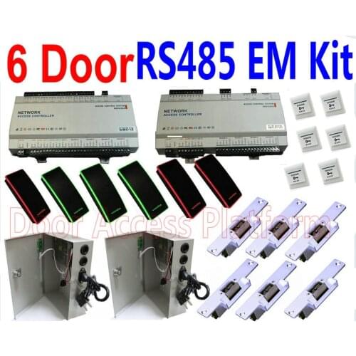 6 Door RS485 lines Access Controller Panel, 485 data 1200 meter transfer panel with wiegand26/34 reader control,6 strike locks