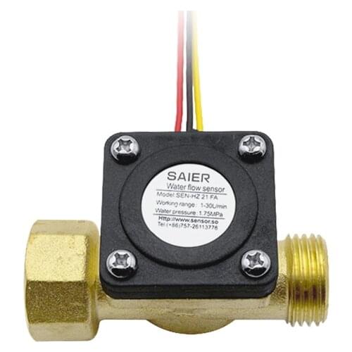 SEN-HZ21WC Liquid Magnetic G 1/2' Copper Brass DN15 Water Flow Meter Sensor Float Level Switch Hall Effect Flowmeter