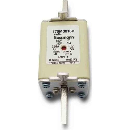 170M3816D High Speed Square Body Fuse 250A 690V Bussmann Fuse Link for Cable and Wire Protection
