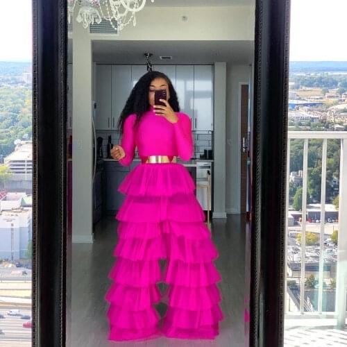 Puffy Tulle Pants Tiered Tutu Long Trousers Women Extra Lush Mesh High Elastic Waist Ladies Party Gown Plus Size