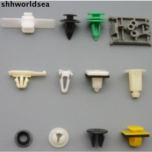 Shhworldsea 500pcs plastic plate buckle black plastic sheath rocker rocker moulding clip with sealer fender rocker moulding nut