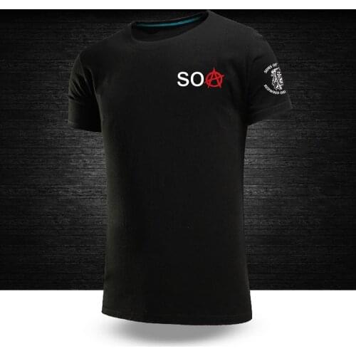 Sons Of Anarchy Custom Print Soft Comfy SOA T Shirt For Men O-Neck Tee SAMCRO Short Sleeve Plain T-Shirts Casual Summer Top