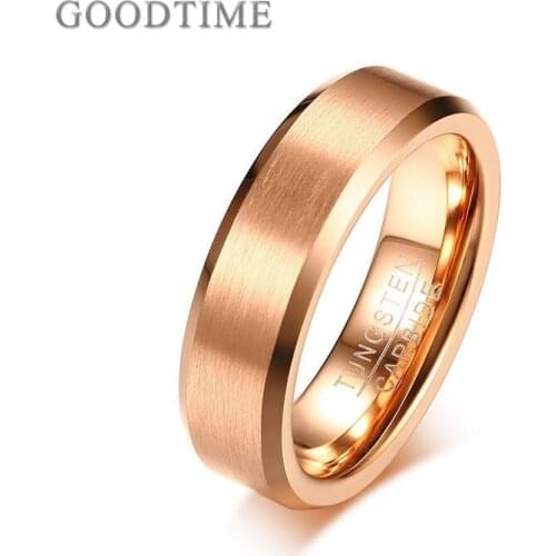 Trendy Mens Ring Tungsten Carbide Rings Bands Wedding For 6mm Brushed Ring For Gentleman Jewelry Engagement Party